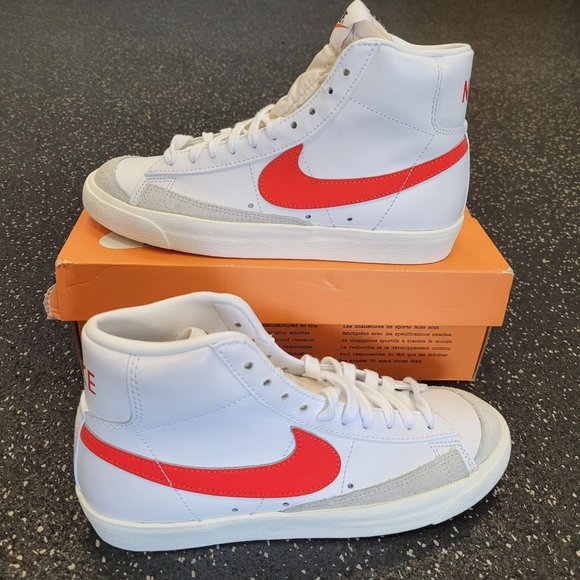 Nike Shoes - Nike Blazer Mid 77 White Sail Habanero Red CZ1055-